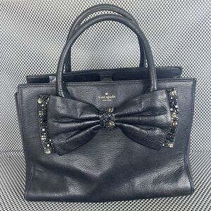 Kate Spade Manor Place Shoulder Bag Womens Big Bowl Black Leather Purse